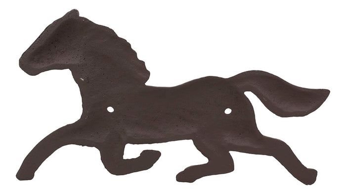 Ebros Cast Iron Rustic Western Country Running Wild Horse Wall Hanging Accent Decor 9" Wide Steed Stallion Horses Farmhouse Decorative Plaque For Cowboys Cowgirls (4)