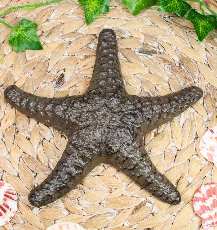 Ebros Cast Iron Sea Star Shell Starfish in Rustic Bronze Finish 7.75" Wide