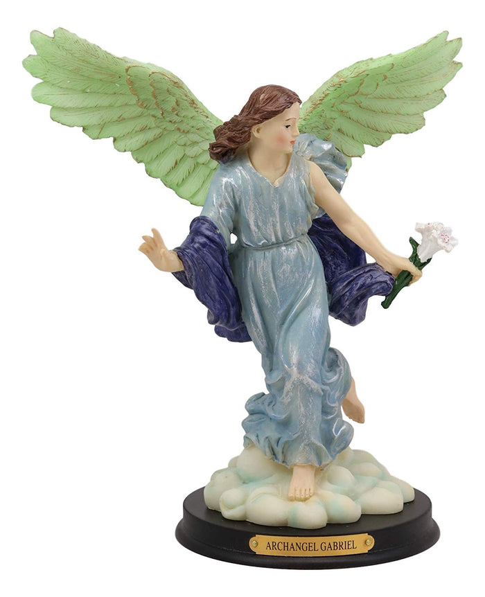 Ebros Catholic Church Archangel Saint Gabriel Statue 10"H With Brass Name Plate