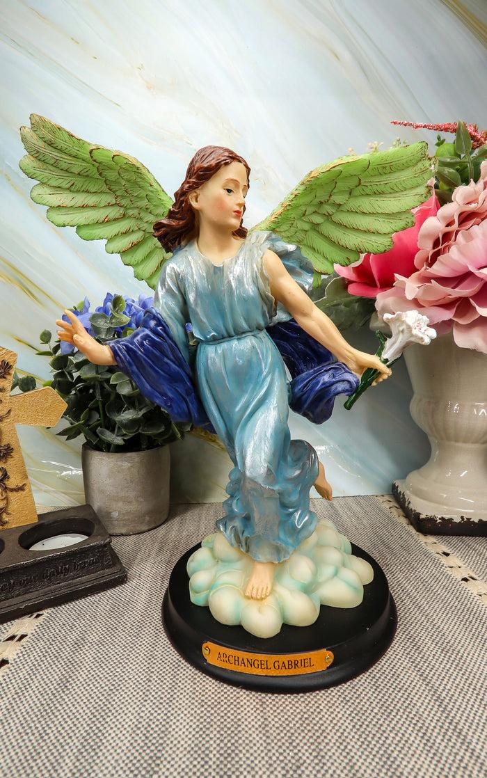 Ebros Catholic Church Archangel Saint Gabriel Statue 10"H With Brass Name Plate