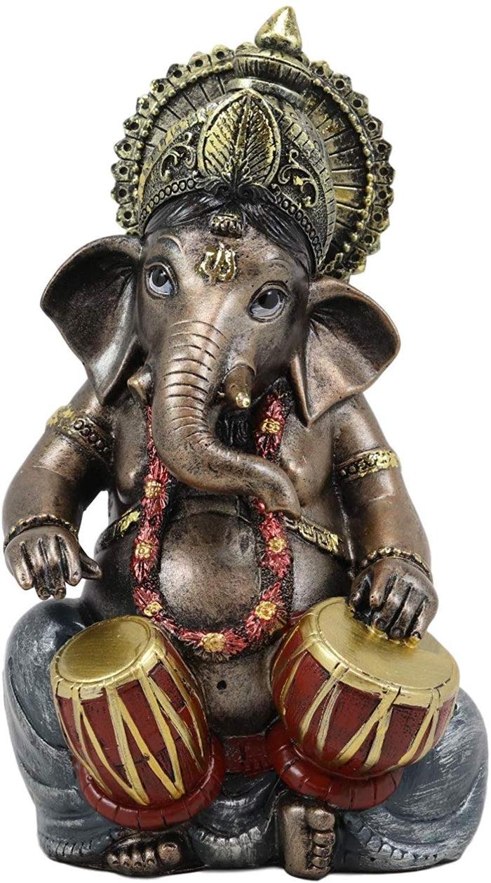 Ebros Celebration Of Life Ganesha Playing Dholak Hindu Elephant God Deity Figurine