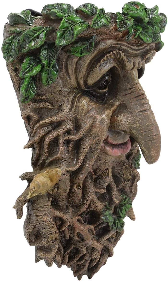 Ebros Celtic Big Nose Leafman Greenman Hanging Wall Decor Plaque 9" High