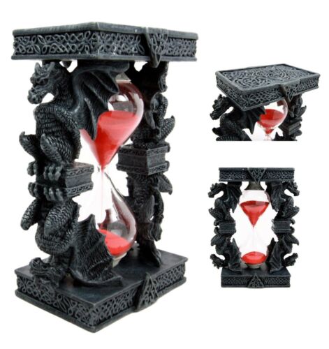 Ebros Celtic Four Dragon Elemental Pillars Trinity Sandtimer Sands Of Time 6"H
