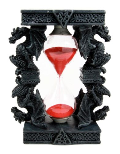 Ebros Celtic Four Dragon Elemental Pillars Trinity Sandtimer Sands Of Time 6"H