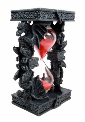 Ebros Celtic Four Dragon Elemental Pillars Trinity Sandtimer Sands Of Time 6"H