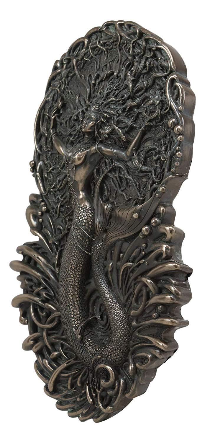Ebros Celtic Irish Mythology Mermaid Triple Goddess Aine Wall Decor Deity Of The Sun Wealth Love Fertility And Sovereignty Hanging Plaque Mother Maiden Crone By Maxine Miller (Bronze Patina Resin) (Bronze Patina Resin)