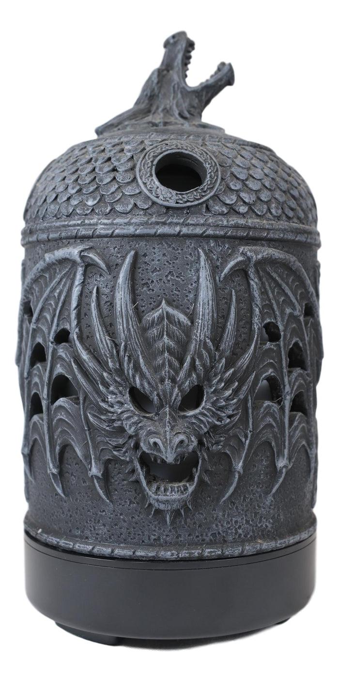 Ebros Celtic Knotwork Winged Dragon Skull Oil Diffuser With Colorful LED Lights