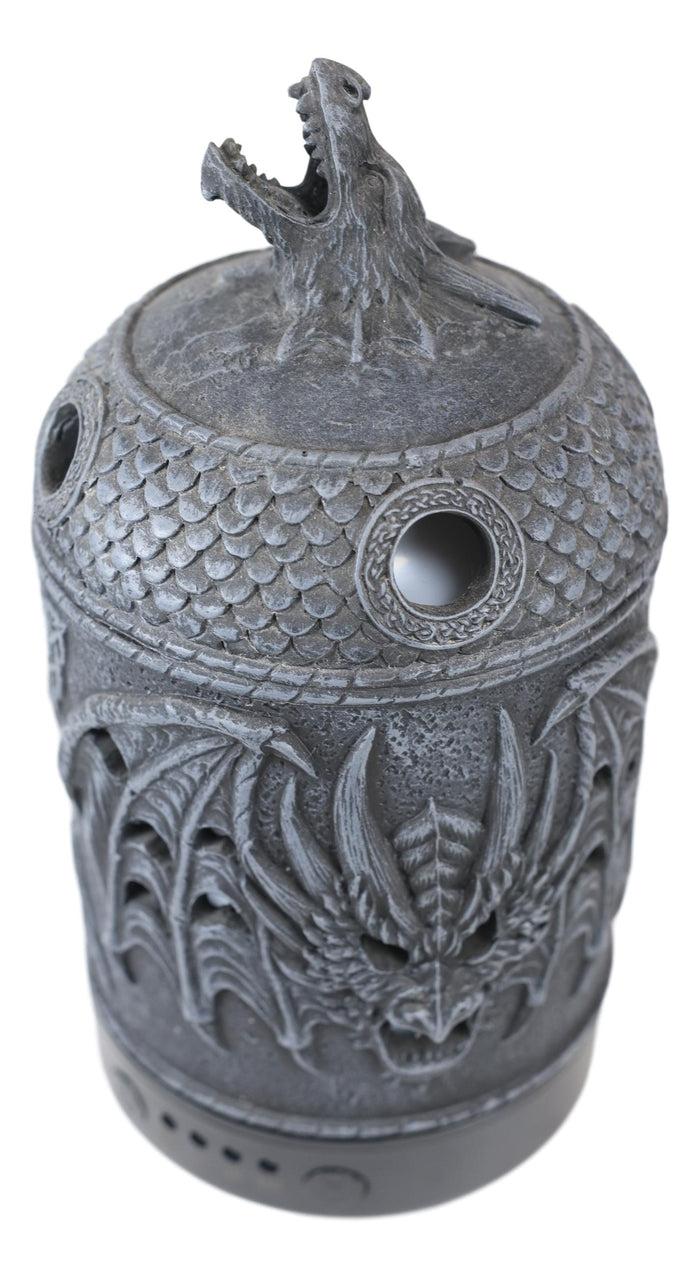 Ebros Celtic Knotwork Winged Dragon Skull Oil Diffuser With Colorful LED Lights