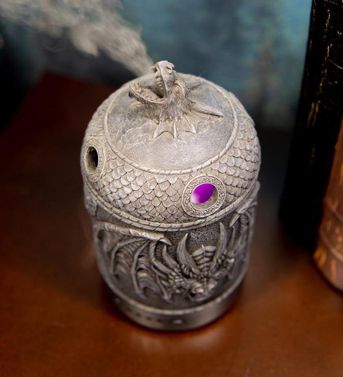 Ebros Celtic Knotwork Winged Dragon Skull Oil Diffuser With Colorful LED Lights