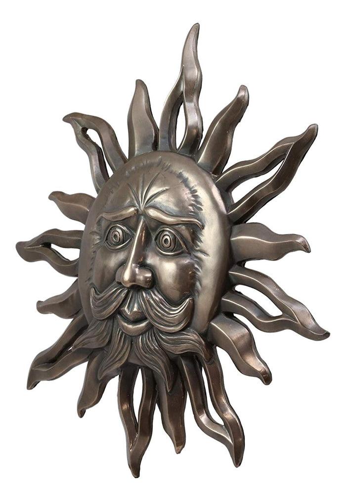 Ebros Celtic Mythology Belenos Celestial Solar Radiant Celtic Sun God Wall Hanging Decor 14.5" Diameter Figurine Home Decorative Sun Face Wall Plaque 3D Art Belenus The Shining God Sculpture
