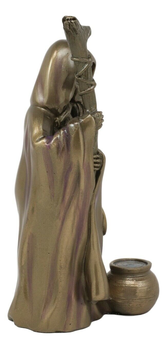 Ebros Celtic Sacred Lunar Cycle Triple Goddess Statue Triology Of Feminism Dianic Wiccan Cosmic Trinity Hecate Artemis And Diana Decorative Figurine (The Crone With Waning Crescent Moon)