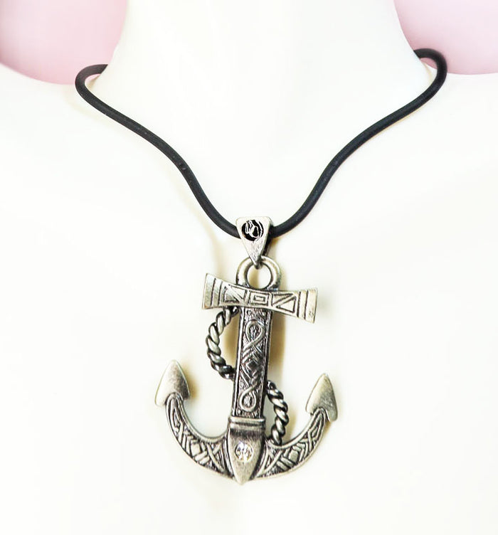 Ebros Celtic Tribal Tattoo Nautical Ship Anchor Pendant Pewter Jewelry Accessory