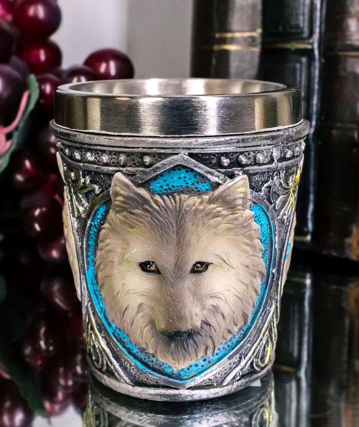 Ebros Celtic Wicca Alpha Grey Wolf Spirit 2-Ounce Shot Glass Set Of 4 Novelty