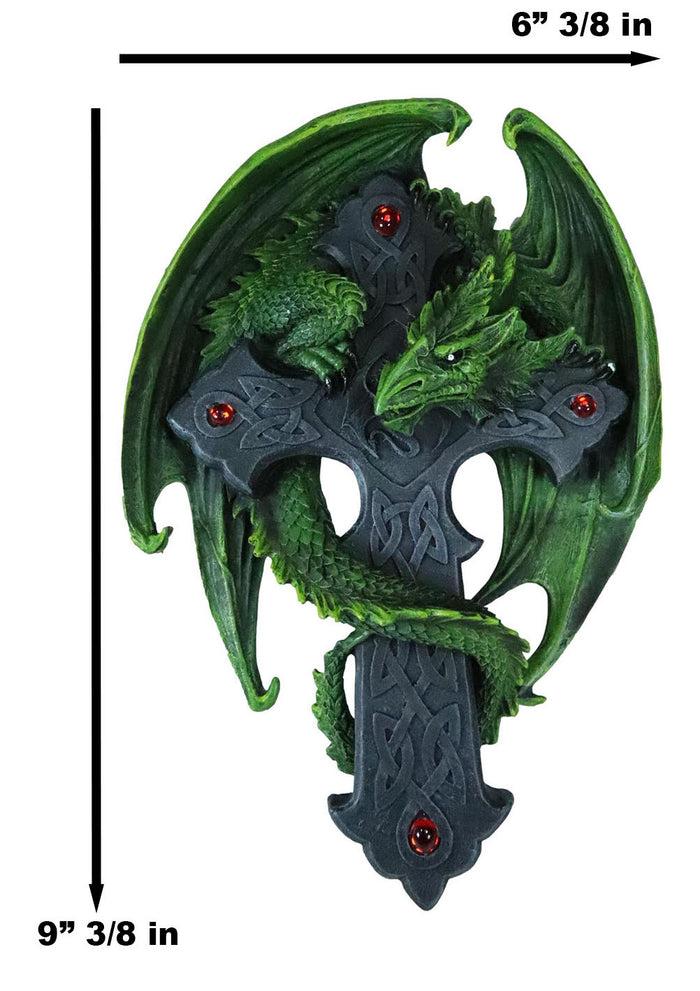 Ebros Celtic Woodland Dragon Crucifix Wall Mount Sculpture Plaque Figurine Anne Stokes