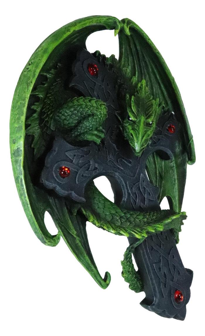 Ebros Celtic Woodland Dragon Crucifix Wall Mount Sculpture Plaque Figurine Anne Stokes