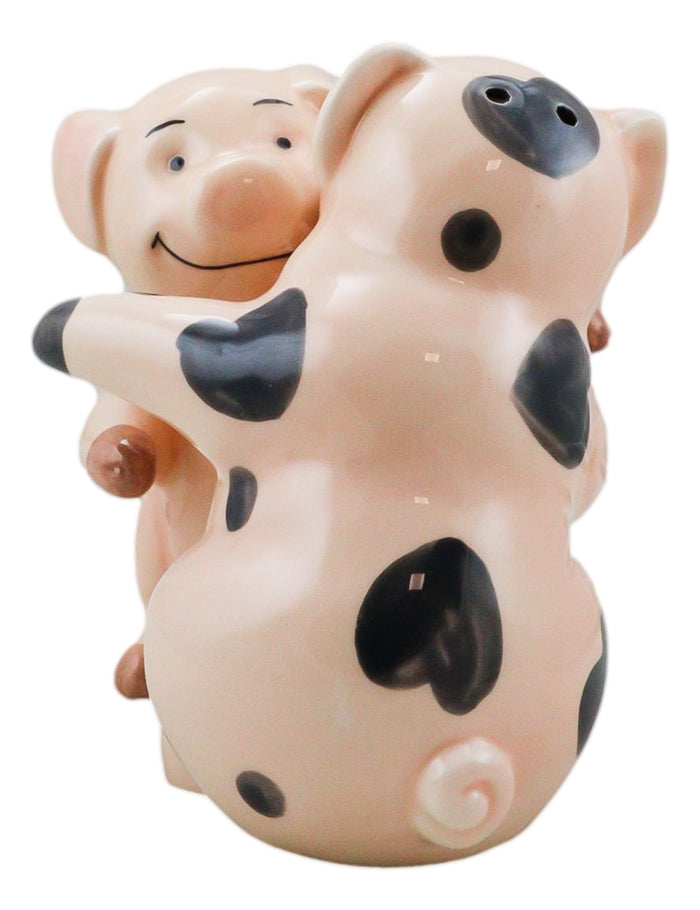 Ebros Ceramic Farm Love Babe Porky Pigs Couple Dancing Salt And Pepper Shakers Set