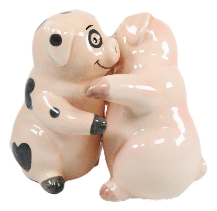 Ebros Ceramic Farm Love Babe Porky Pigs Couple Dancing Salt And Pepper Shakers Set