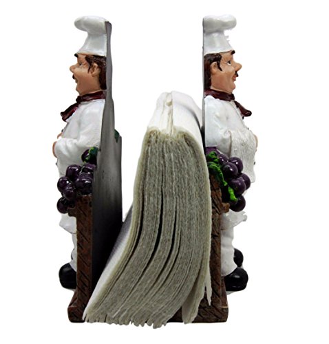 Ebros Chef Alton Grape Wine Vineyard Dinner Napkin Holder Figurine Tabletop Decorative