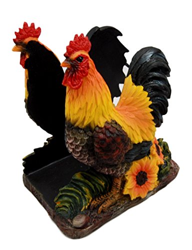 Ebros Chicken Farm Morning Crow Rooster Dinner Napkin Holder Figurine 6" Tall