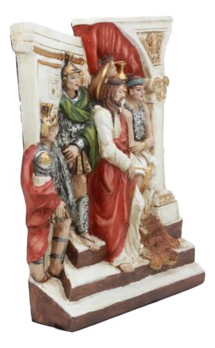 Ebros Christian Catholic Stations Of The Cross Statue Or Wall Plaque Way Of The Sorrows Via Crucis Jesus Christ Path To Calvary Crucifixion Decor Figurine (Station 1 Jesus Is Condemned To Death)