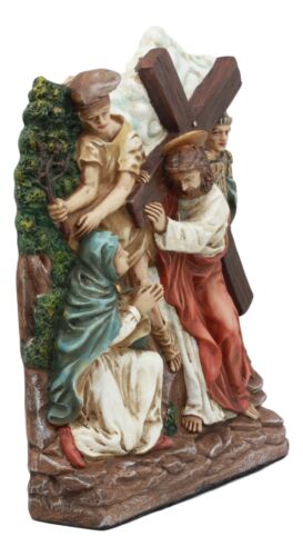 Ebros Christian Catholic Stations Of The Cross Statue Way Of The Sorrows Via Crucis Jesus Christ Path To Calvary Crucifixion Decor Figurine (Station 4 Jesus Meets His Mother)