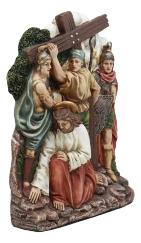 Ebros Christian Catholic Stations Of The Cross Statue Way Of The Sorrows Via Crucis Jesus Christ Path To Calvary Crucifixion Decor Figurine (Station 5 Jesus Is Helped By Simon Of Cyrene)
