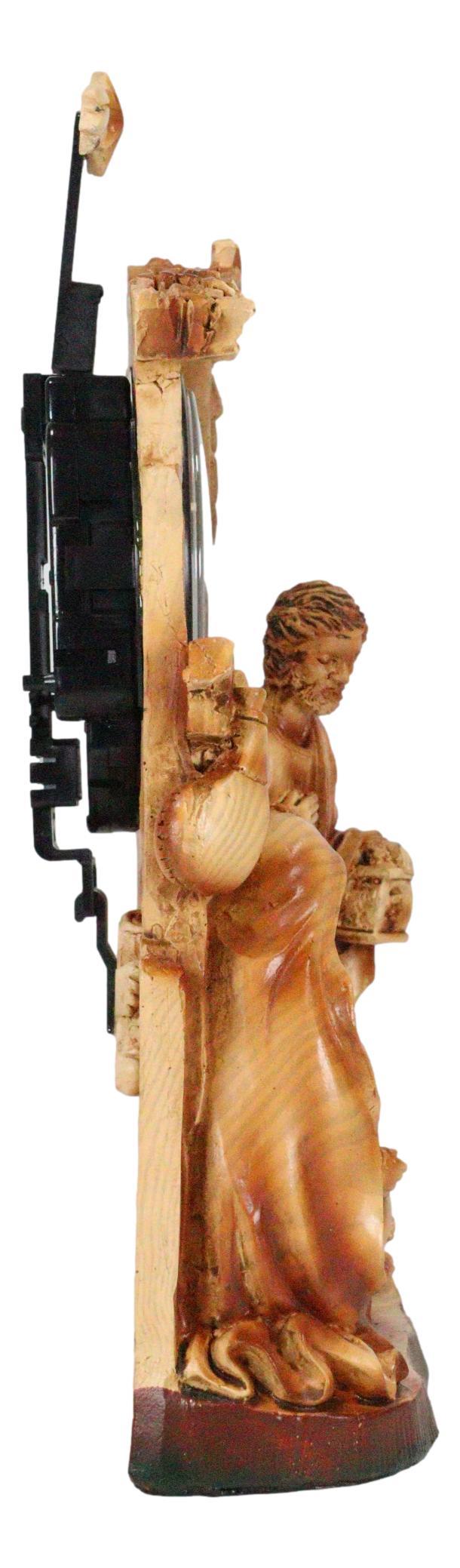 Ebros Christian Rustic Holy Family Nativity Of Jesus Desk Table Clock Figurine
