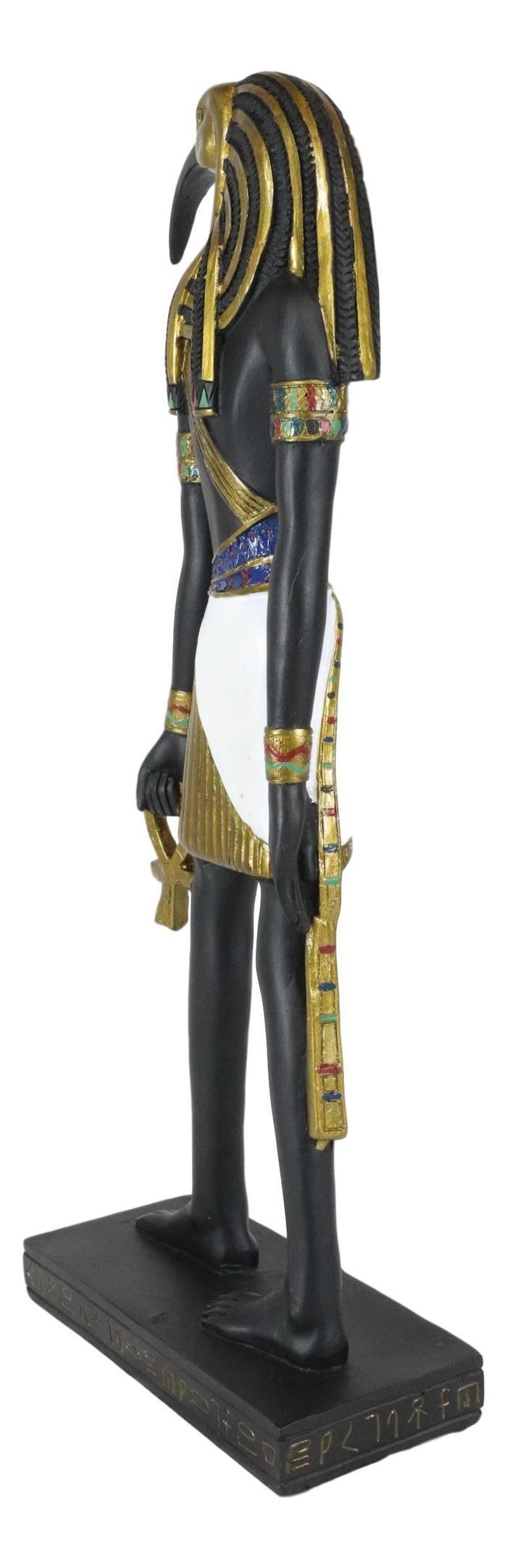 Ebros Classic Egyptian God Thoth Holding Ankh Slim Profile Figurine 10" H