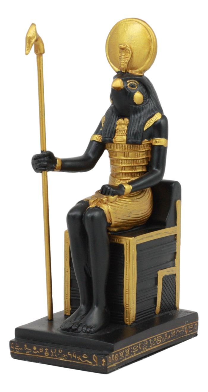 Ebros Classical Egyptian Gods And Goddesses Seated On Throne Statue Gods Of Egypt Ruler Of Mankind Decorative Figurine … (Horus God Of The Sky)
