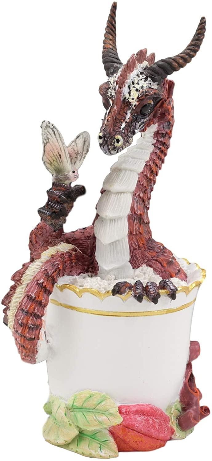 Ebros Cocoa Dragon Drunken Beverage Spirit Drinks And Dragons Statue 7.75" Tall