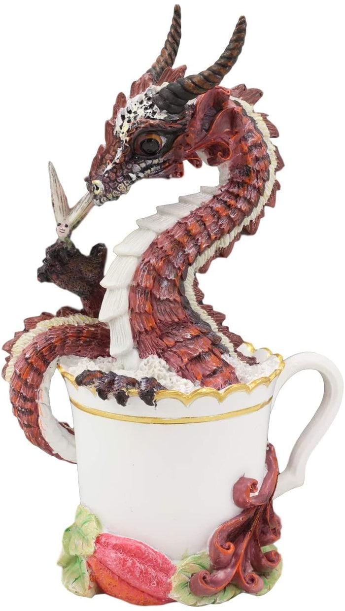 Ebros Cocoa Dragon Drunken Beverage Spirit Drinks And Dragons Statue 7.75" Tall