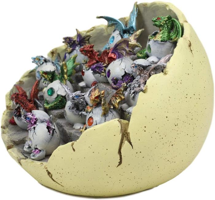 Ebros Colorful 12 Month Birthstone Dragons In Gemstone Eggs Miniature Figurines With Dragon Egg Display Stand Set Gem Stone Birthday Medieval Fantasy Hatchling Figurines Collectible