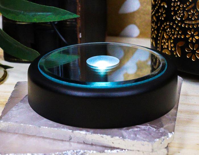 Ebros Colorful 4 LED Light Mirror Slim Display Base For Crystal Acrylic Glass Art 4"D