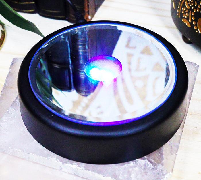 Ebros Colorful 4 LED Light Mirror Slim Display Base For Crystal Acrylic Glass Art 4"D