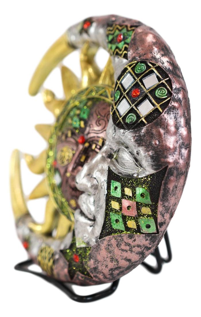Ebros Colorful Celestial Deities Belenos Golden Sun And Selene Moon Wall Hanging Decor 7.5"Tall