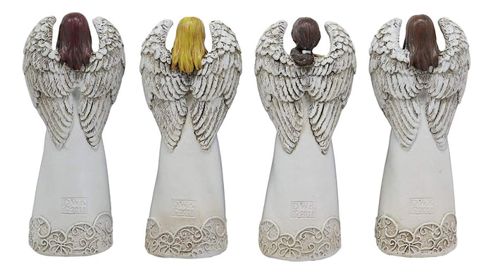Ebros Colorful Divine Angels With Inspirational Faith Scriptures Figurine Set Of 4