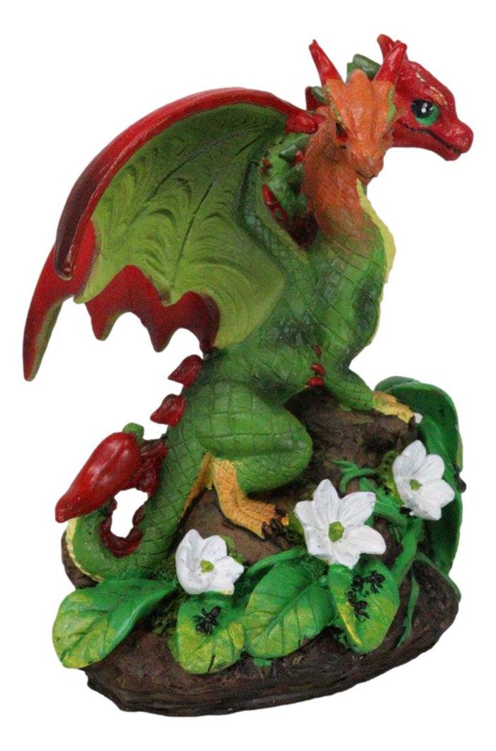 Ebros Colorful Garden Fruits And Berries Green Dragon Statue By Stanley Morrison