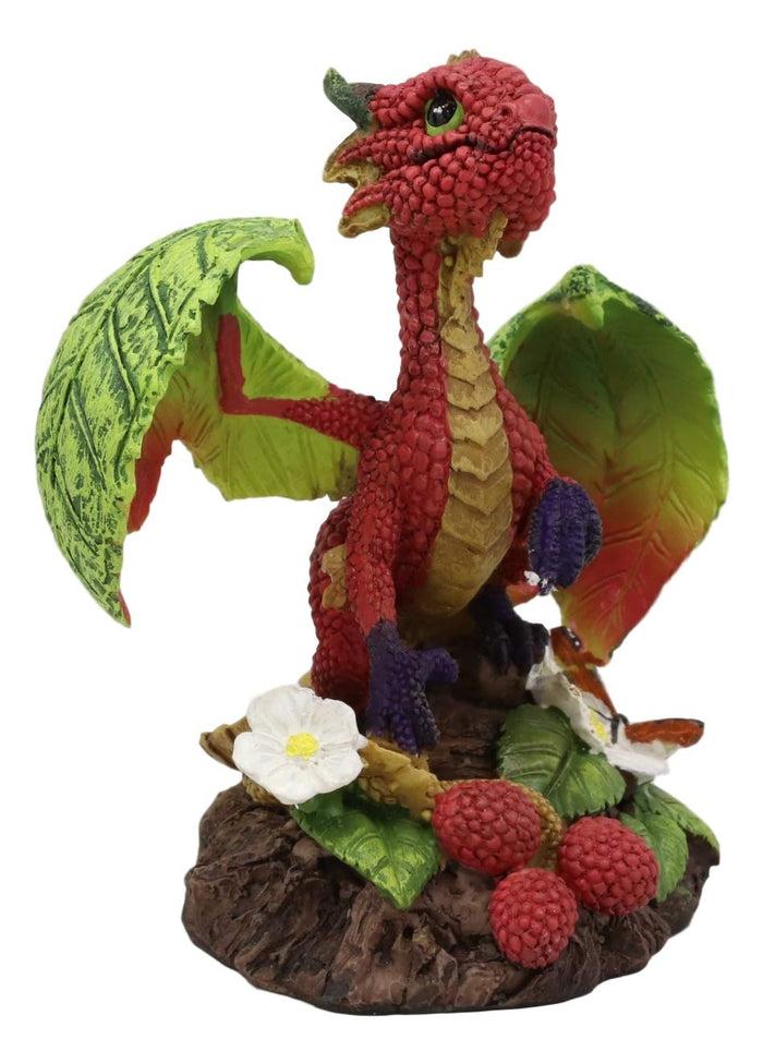 Ebros Colorful Garden Fruits And Berries Green Thumb Berry Raspberry Dragon Statue