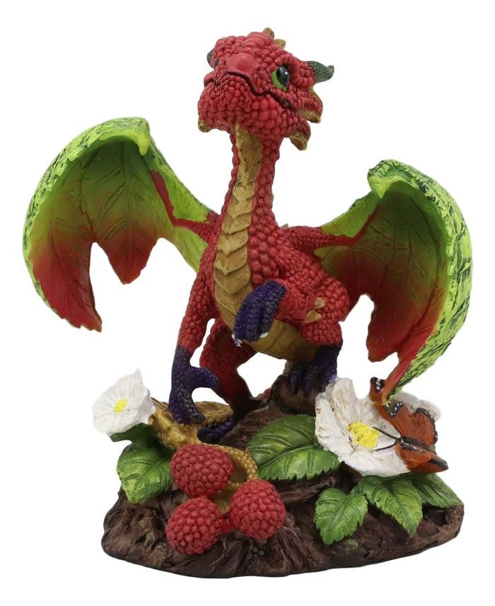 Ebros Colorful Garden Fruits And Berries Green Thumb Berry Raspberry Dragon Statue