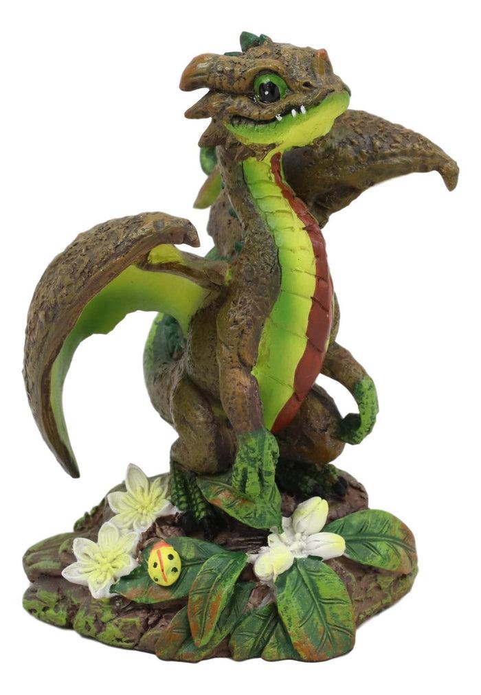 Ebros Colorful Garden Fruits And Berries Green Thumb Dragon Statue By Stanley Morrison Medieval Fairy Dragons Fantasy Decor Figurine (Avocado Guacamole Wyrmling With Ladybug Friend)