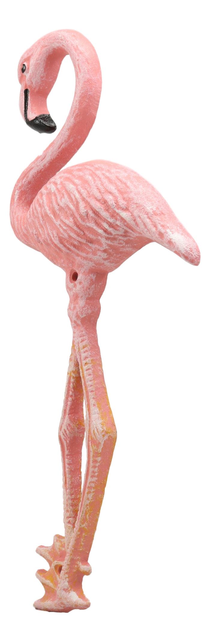 Ebros Colorful Tropical Rainforest Paradise Pink Flamingo Bird Cast Iron Wall Hanging Decor Figurine 3D Plaque Sculpture Nature Lovers Birds Collectors Decor 13.25" Tall