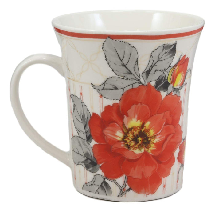 Ebros Colorful Victorian Floral Blossoms Glazed Porcelain Ceramic 12oz Mug 4"H