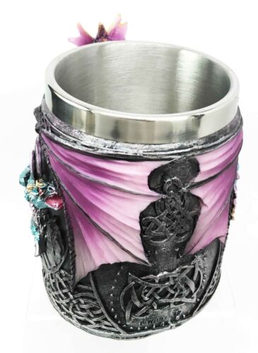 Ebros Conception Blue Fire Purple Dragon Beer Stein Tankard Coffee Cup Mug 12oz
