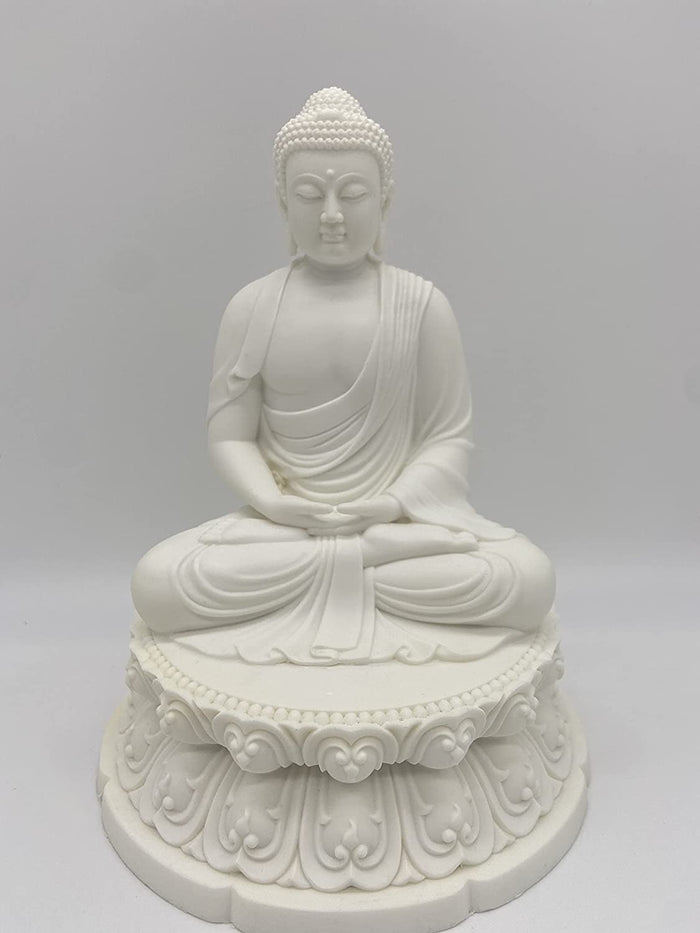 Ebros Contemplation Buddha Sakayamuni Meditate On Lotus 7" H Sculpture Buddhism Figurine