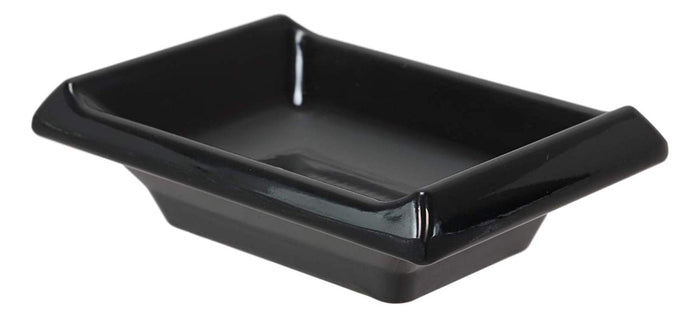 Ebros Contemporary Black Jade Melamine Tetragon Artistic Design Condiments Ketchup BBQ Soy Sauce 2oz Dipping Bowls Or Dishes Home Kitchen Party Dining Restaurant Supply Dip Bowl Dish Set Of 6