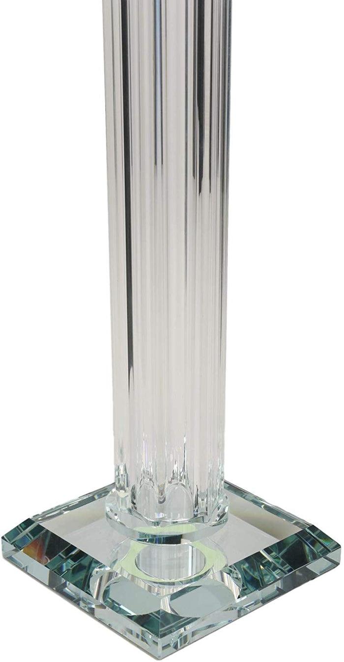 Ebros Contemporary Crystal Glass Pillar Column Candle Holder Candlestick Decor
