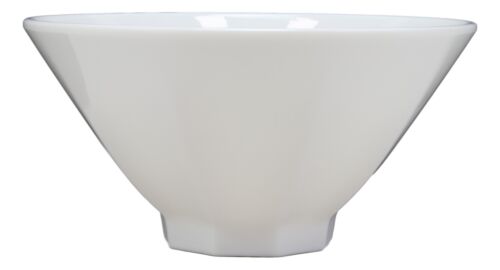 Ebros Contemporary Octagon White Jade Melamine Large 8"Dia Soup Salad Bowls 42oz Set 2