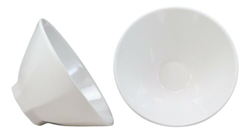 Ebros Contemporary Octagon White Jade Melamine Large 8"Dia Soup Salad Bowls 42oz Set 2