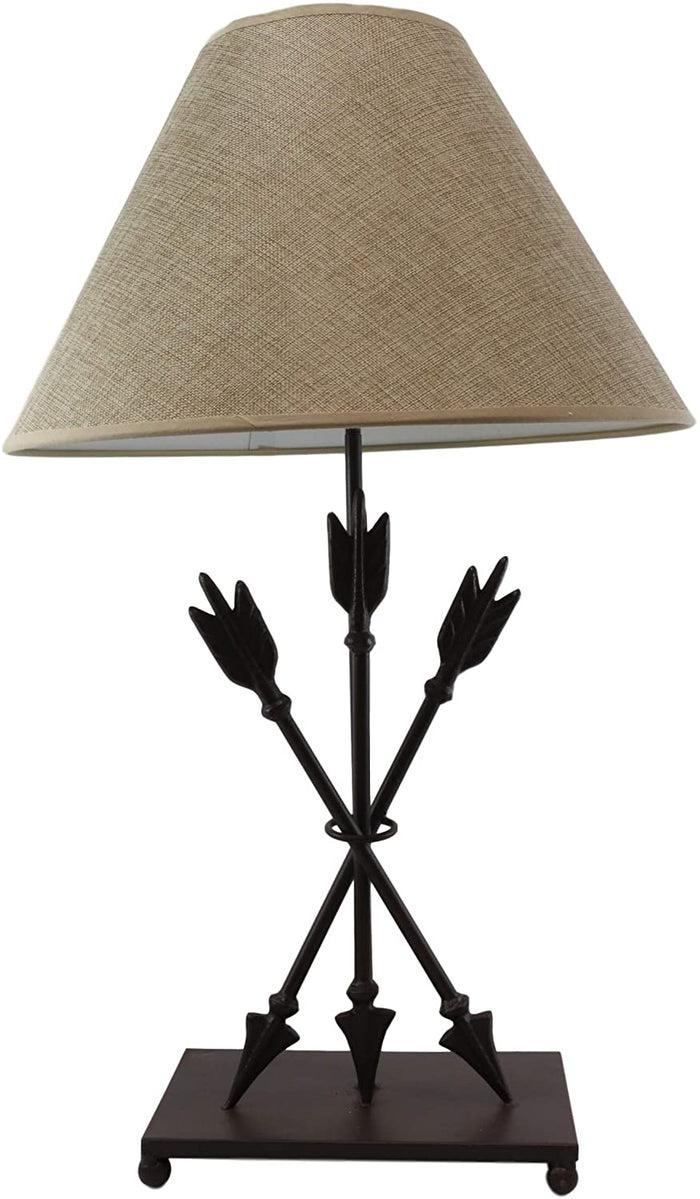 Ebros Crossed Arrows With Ring Center Base Desktop Table Lamps W/ Shade 27" Tall