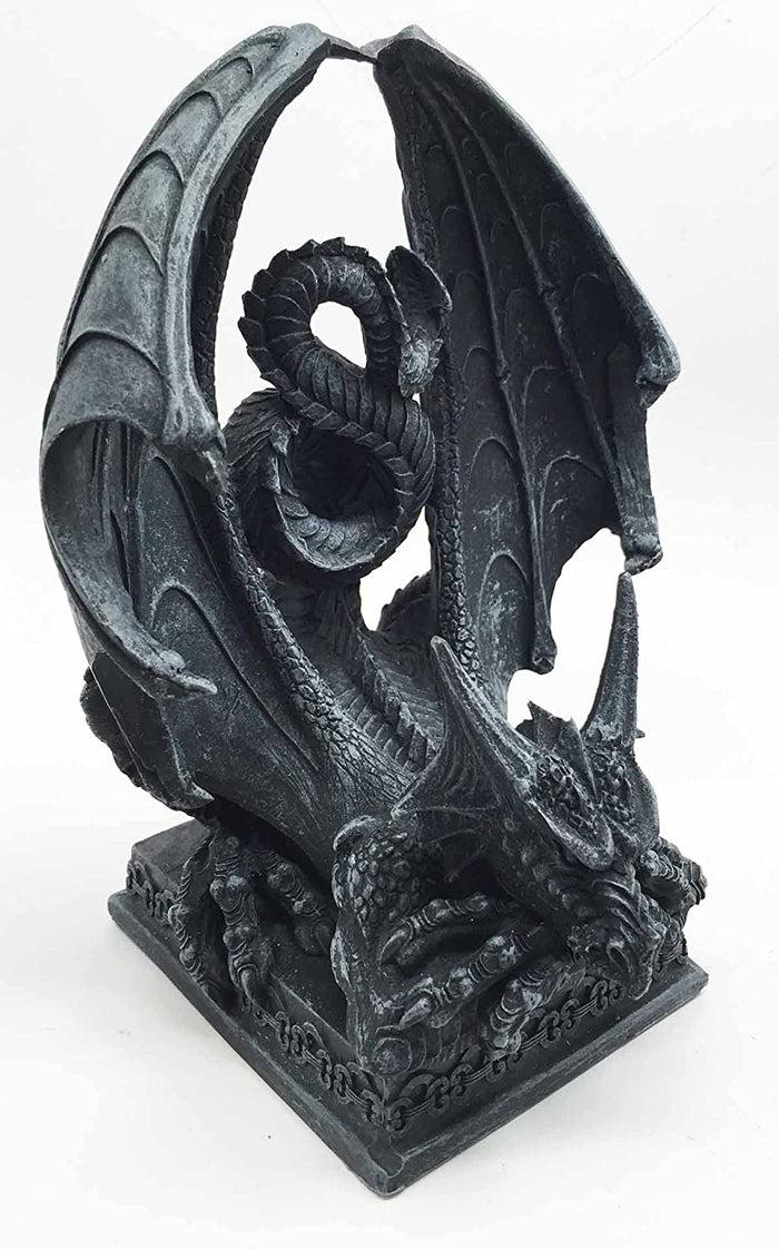 Ebros Crouching Dragon Cell Phone Figurine In Faux Stone Resin Desktop Decor